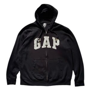 GAP Athletic Hoodie Sweatshirt Y2K Pullover Black Mens Size XL (K)